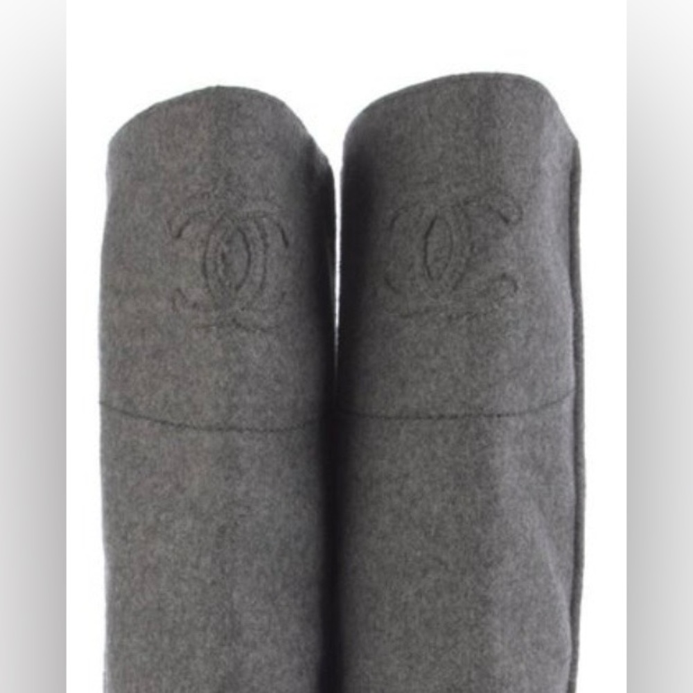 CHANEL Charcoal Tall Boots